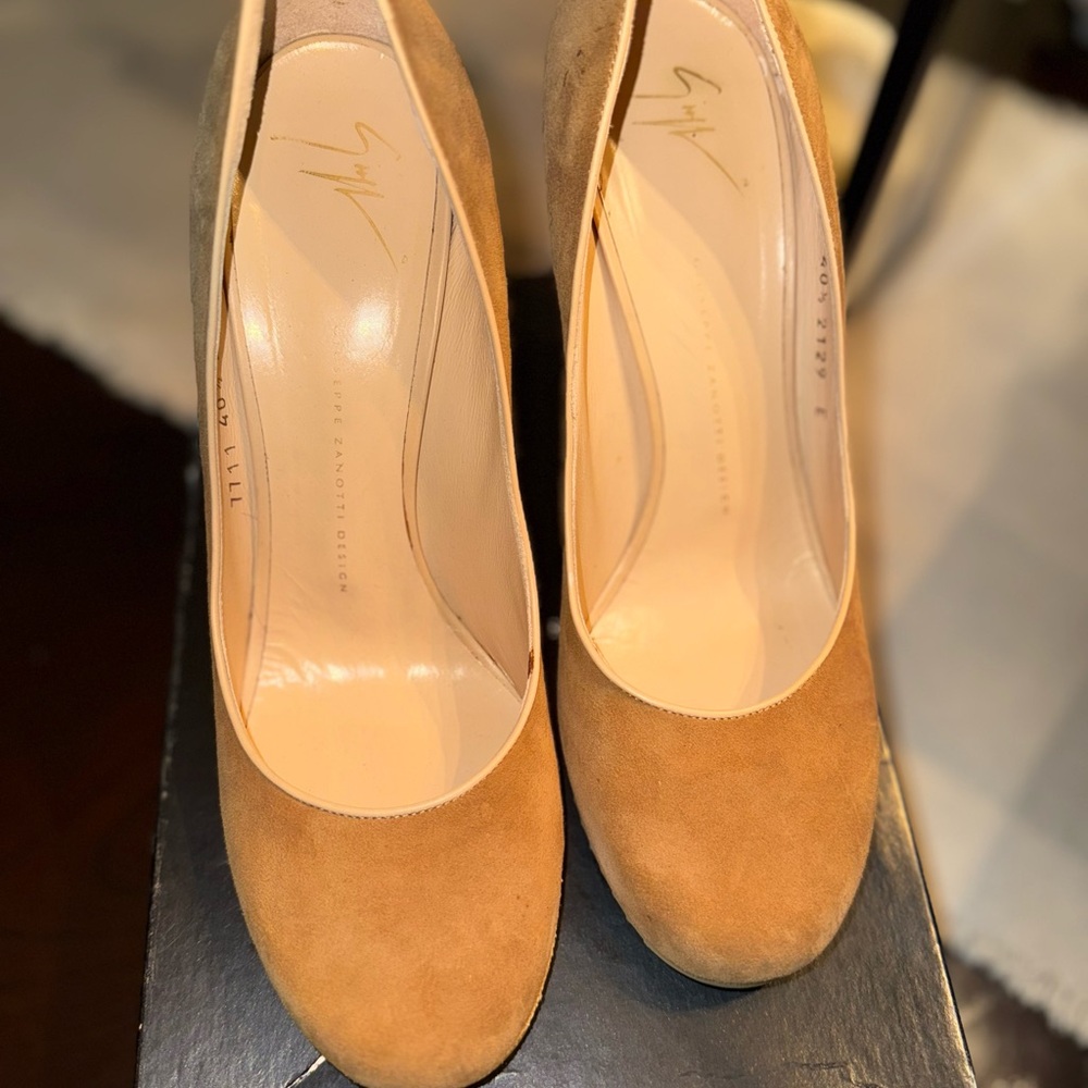 Giuseppe Zanotti Tan Wedge Shoes